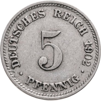 купить Германия 5 пфеннигов (pfennig) 1902 D знак монетного двора: "D" - Мюнхен