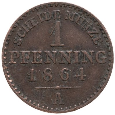 купить Пруссия 1 пфеннинг 1864 А