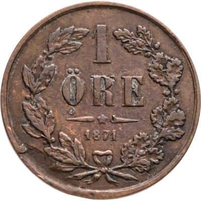 купить Швеция 1 эре (ore) 1871 Буквы L.A. под бюстом