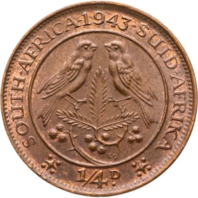 купить ЮАР 1/4 пенни (penny) 1943