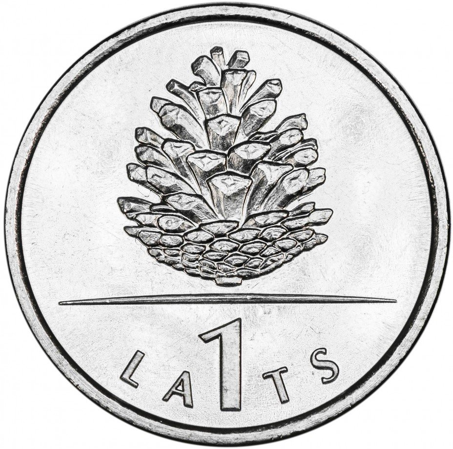 купить Латвия 1 лат 2006 "Шишка"
