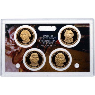 купить США набор из 4 монет 1 доллар (dollar) 2007 S Proof "Президенты США", знак монетного двора "S" - Сан-Франциско