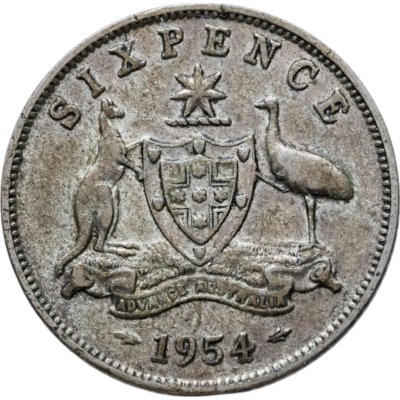 купить Австралия 6 пенсов (pence) 1954