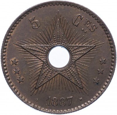 купить Свободное Государство Конго (владение Бельгии) 5 сантимов 1887