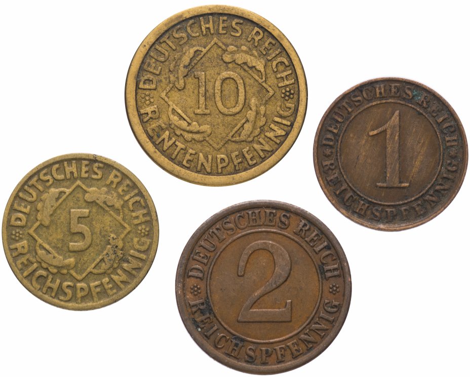 купить Германия (Веймарская республика) набор из 4 монет 1924-1936 гг