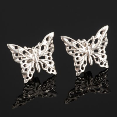 купить Серьги-гвоздики в виде бабочек, металл, Российская Федерация, 2012 г.
