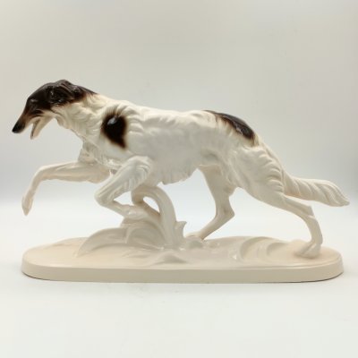 купить Статуэтка "Русская борзая", фаянс, аэрография, Hertwig & Co., Германия, 1958-1990 гг.