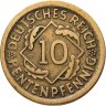 Купить Германия 10 рентных пфеннигов (rentenpfennig) 1924 D  знак монетного двора "D" — Мюнхен