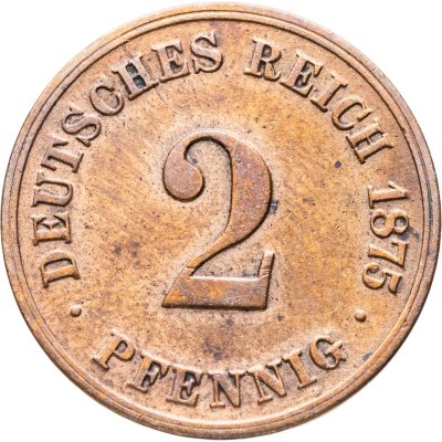 купить Германия 2 пфеннига (pfennig) 1875 C знак монетного двора: "C" - Франкфурт-на-Майне