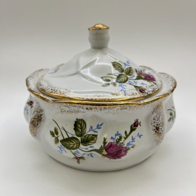 купить Сахарница с цветочным декором, ARK Porcelain, фарфор, золочение, деколь, Польша, 1970-1990 гг.