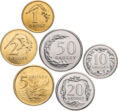 купить Польша набор монет от 1 до 50 грошей 2009-2015 (6 штук, старые гроши)