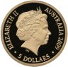 Купить Австралия 5 долларов 2009 Proof "Международный полярный год 2007-2008 позолота" в футляре, с сертификатом
