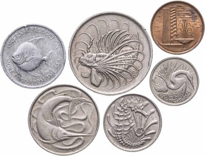 купить Сингапур, набор монет 1969-1982 (6 монет)