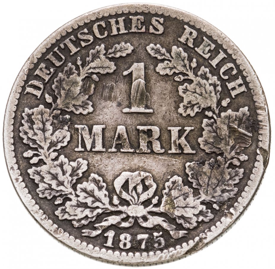 купить Германия 1 марка (mark) 1875 E  знак монетного двора: "E" - Дрезден