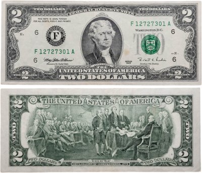 купить США 2 доллара 1995 (Pick 497) F- Атланта "FW" (Fort Worth)