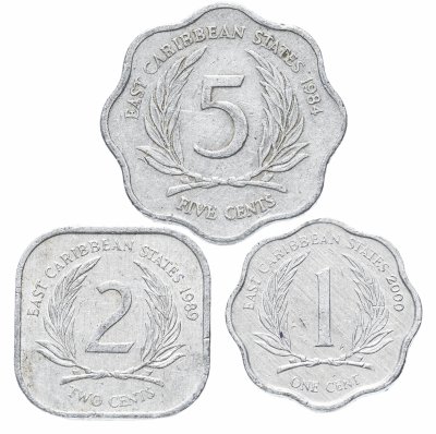 купить Восточные Карибы набор из 3 монет 1981-2000 (1, 2 и 5 центов)