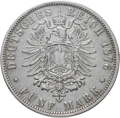 купить Германская Империя, Пруссия 5 марок 1876