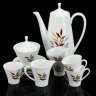 Купить Сервиз кофейный с растительным декором на 5 персон (13 предметов), Cerabel Porcelaine de Baudour, фарфор, деколь, Бельгия, 1960-1977 гг.