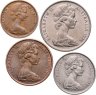 Купить Австралия, набор монет от 1 до 10 центов 1966-1984 (4 штуки) Елизавета II, первый портрет