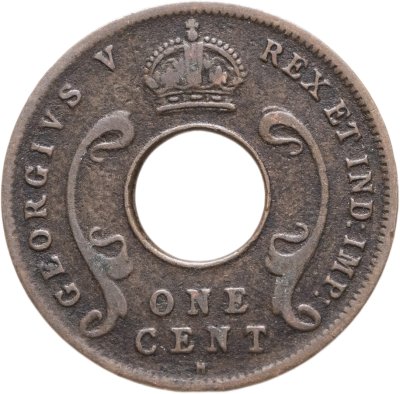 купить Британская Восточная Африка 1 цент (cent) 1922 H знак монетного двора: "H" - Хитон, Бирмингем