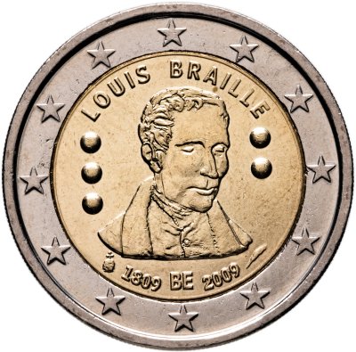 купить Бельгия 2 euro (евро) 2009 "200-летие Луи Брайля"