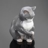 Купить Статуэтка "Кошка, играющая с хвостом", фарфор, роспись, Bing & Grondahl, Дания, 1948-1952 гг.
