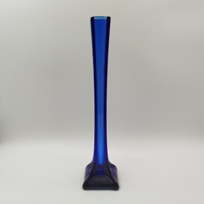 купить Ваза "Берц" синего цвета, стекло, гранение, СССР, 1950-1970 гг.