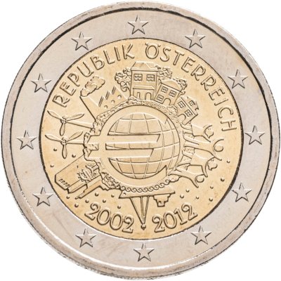 купить Австрия 2 евро 2012 "10 лет евро"