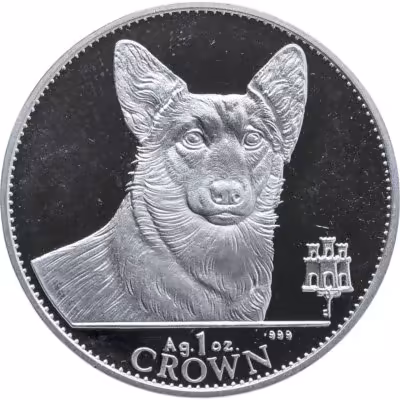 купить Гибралтар 1 крона 1991 Proof "Собака Вельш-корги" в футляре