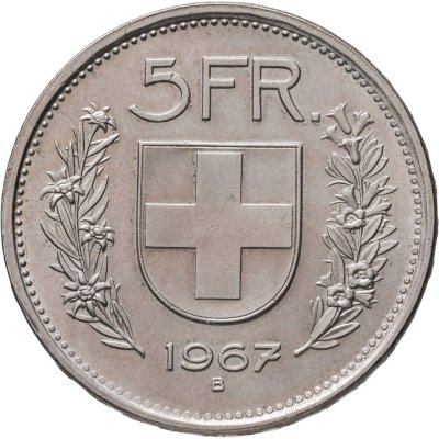купить Швейцария 5 франков 1967