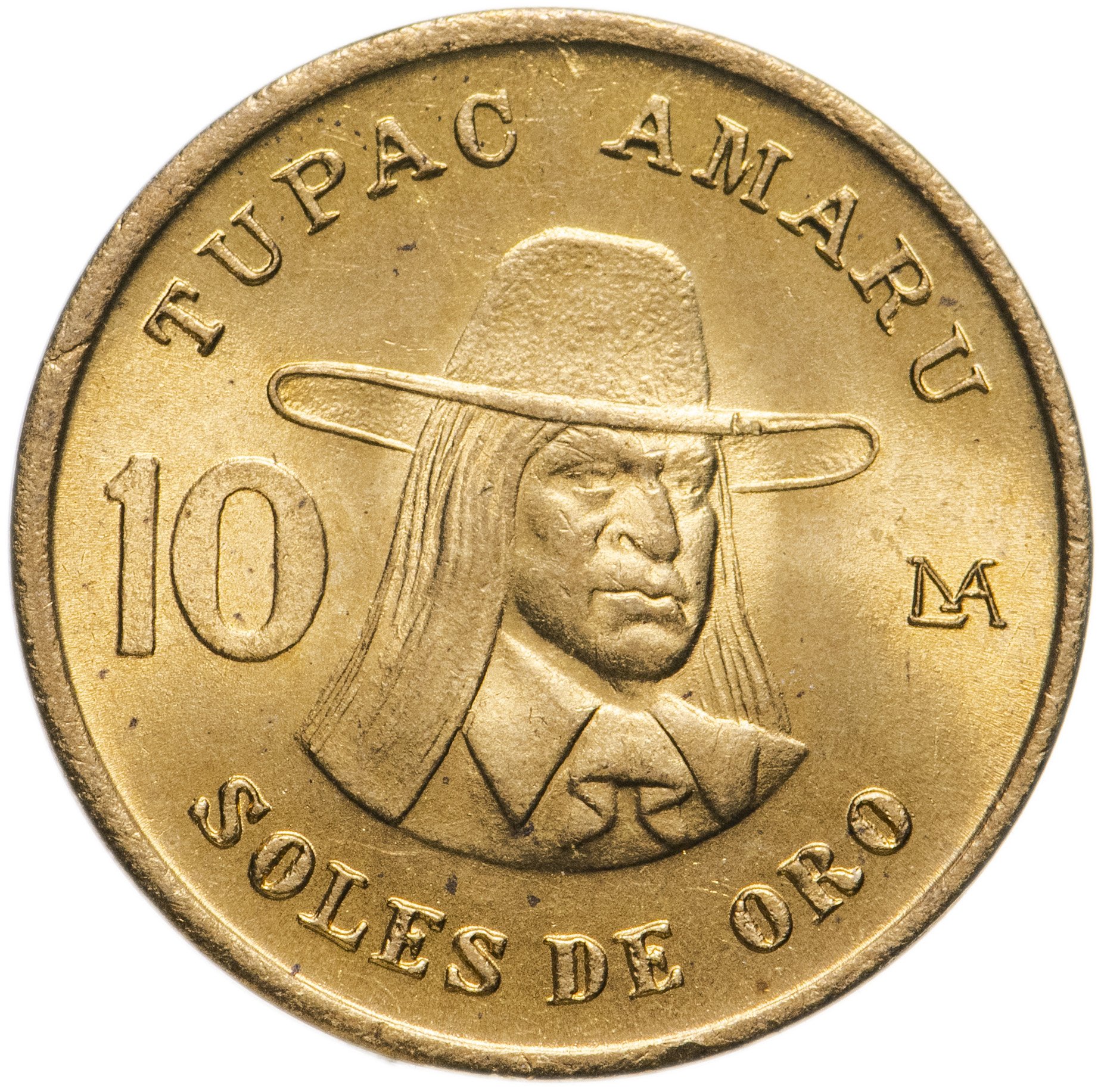 Монета Перу 10 солей (soles) 1980 стоимостью 806 руб.
