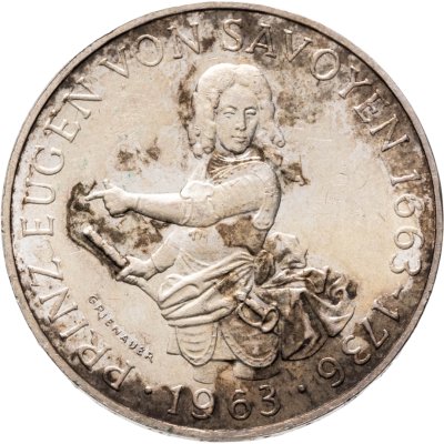 купить Австрия 25 шиллингов (shillings) 1963 300 лет со дня рождения Евгения Савойского