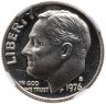 Купить США 10 центов (one dime) 1976 "Roosevelt Dime" в слабе DNC PF69