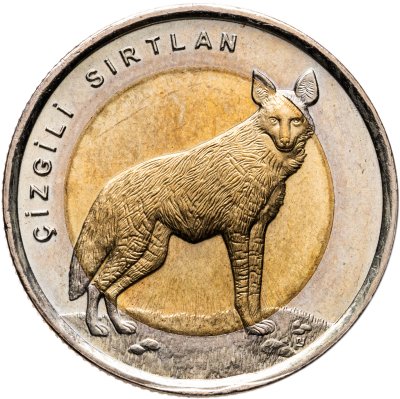 купить Турция 1 лира 2014 "Фауна Турции - Полосатая гиена"