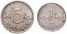 Купить Финляндия годовой набор монет (1 и 5 марок) 1953