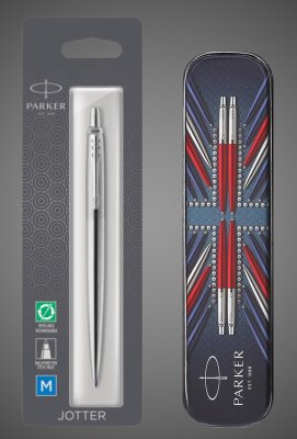 Купить Шариковая ручка Parker Jotter Core K61 Stainless Steel CT , стержень: Mblue в блистере+жестяной футляр, Металлы: нержавеющая сталь, 2026 г.