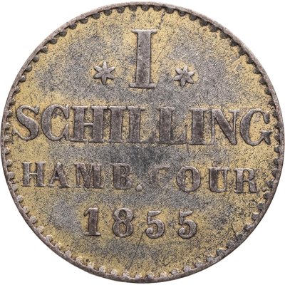 купить Германия, Гамбург 1 шиллинг 1855