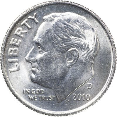 купить США 10 центов [Дайм] 2010 D [KM#195a] "Roosevelt Dime"