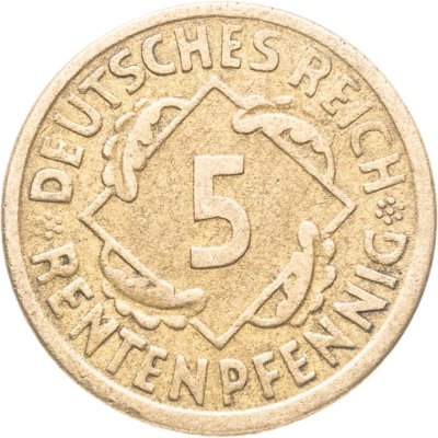 купить Германия 5 рентенпфеннигов (rentenpfennig) 1924 Е