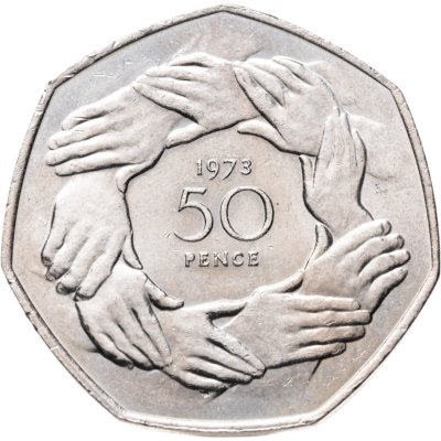 купить Великобритания 50 пенсов (pence) 1973 Вступление в Европейское Экономическое Сообщество