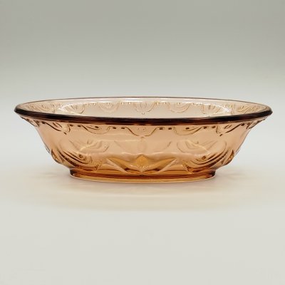 купить Салатник овальной формы карамельного оттенка, стекло, пресс, СССР, 1960-1990 гг.