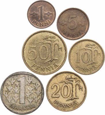 купить Финляндия полный годовой набор монет для обращения 1965 (6 шт.)