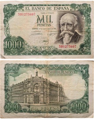купить Испания 1000 песет 1971 (Pick 154a)