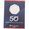 Купить Джерси 50 пенсов (pence) 2026 "50 лет Конкорду - Тауэрский мост в Лондоне"