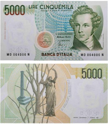 купить Италия 5000 лир 1985 (Pick 111c)