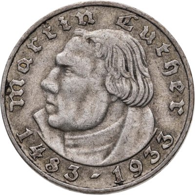 купить Германия (Третий рейх) 2 рейхсмарки (reichsmark) 1933 A 450 лет со дня рождения Мартина Лютера