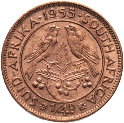 купить ЮАР 1/4 пенни (penny) 1955