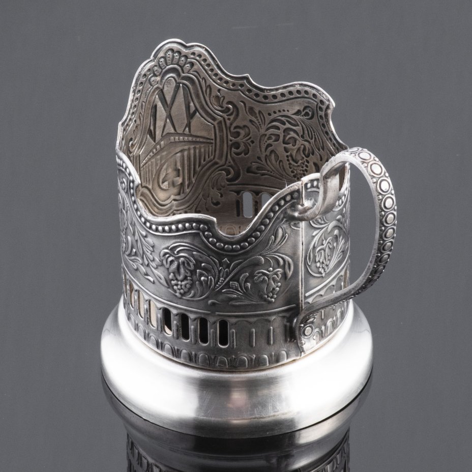 Подстаканник "XXV съезд КПСС", мельхиор (медь-никель), Кольчугинский ...