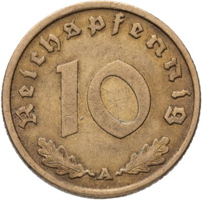 купить Германия, Третий рейх 10 рейхспфеннигов (reichspfennig) 1937