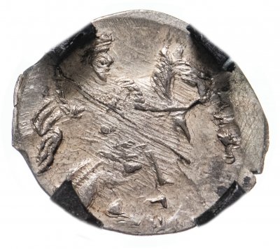 купить Фёдор I Иванович "Блаженный" копейка 1584-1598, чекан Новгорода (НЕ), в слабе RNGA MS63